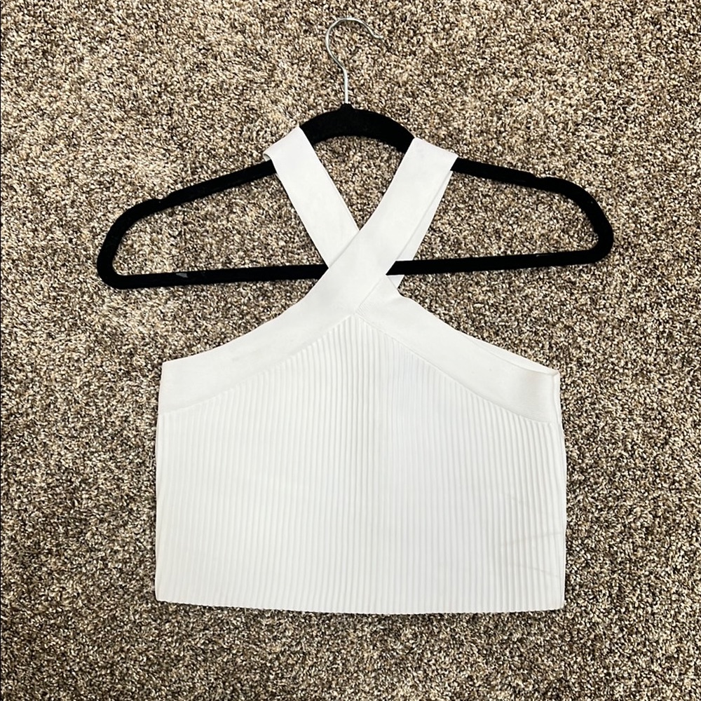 Elegant White Halter Top